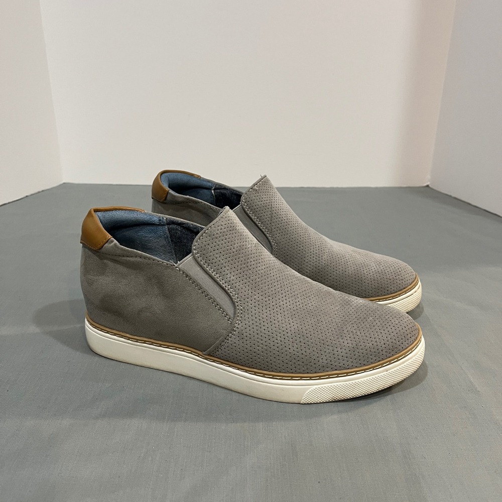 Dr. Scholls Slip On Sneakers Womens 9 Grey Perforated Hidden Wedge Comfort
